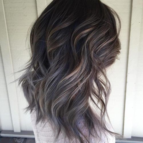 Dark Brown Hair Hairstyles With Silver Blonde Highlights (Photo 3 of 20)