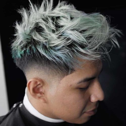 Faux-Hawk Fade Haircuts With Purple Highlights (Photo 7 of 20)