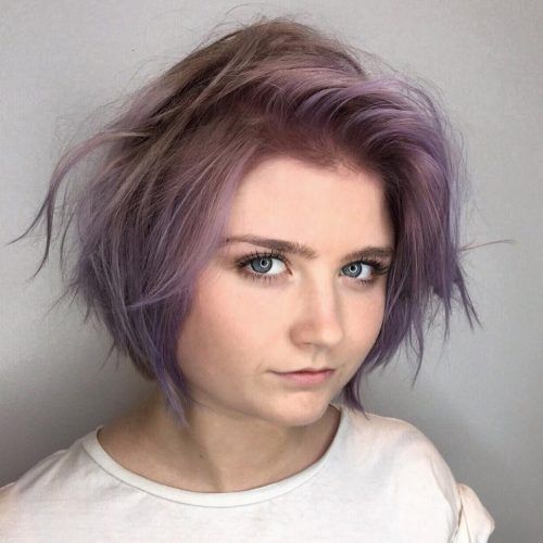 Purple-Tinted Off-Centered Bob Hairstyles (Photo 12 of 20)