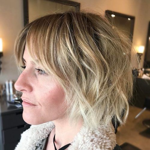 Shaggy Blonde Bob Hairstyles With Bangs (Photo 13 of 20)