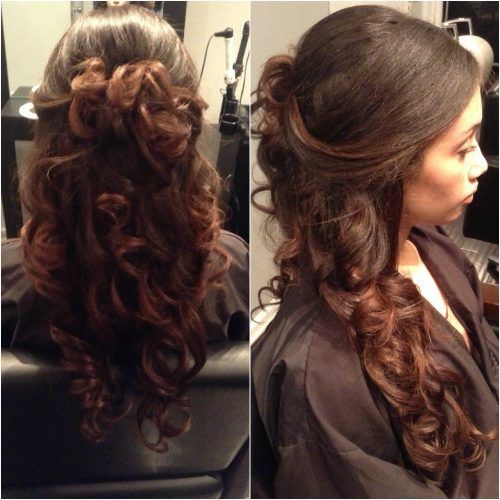 Formal Curly Updos With Bangs For Wedding (Photo 14 of 20)