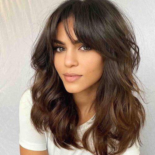 Wispy Shoulder Length Hair With Bangs (Photo 6 of 15)