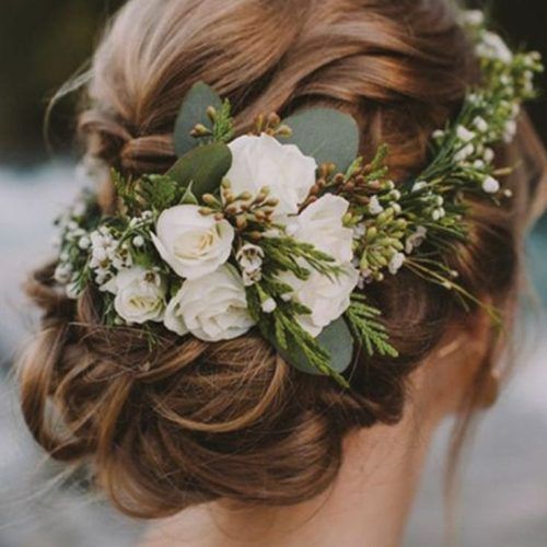 Romantic Florals Updo Hairstyles (Photo 3 of 20)