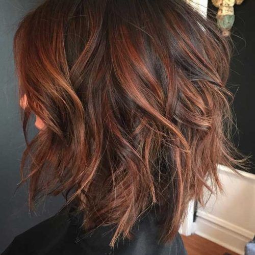 Lob Hairstyle With Warm Highlights (Photo 19 of 20)