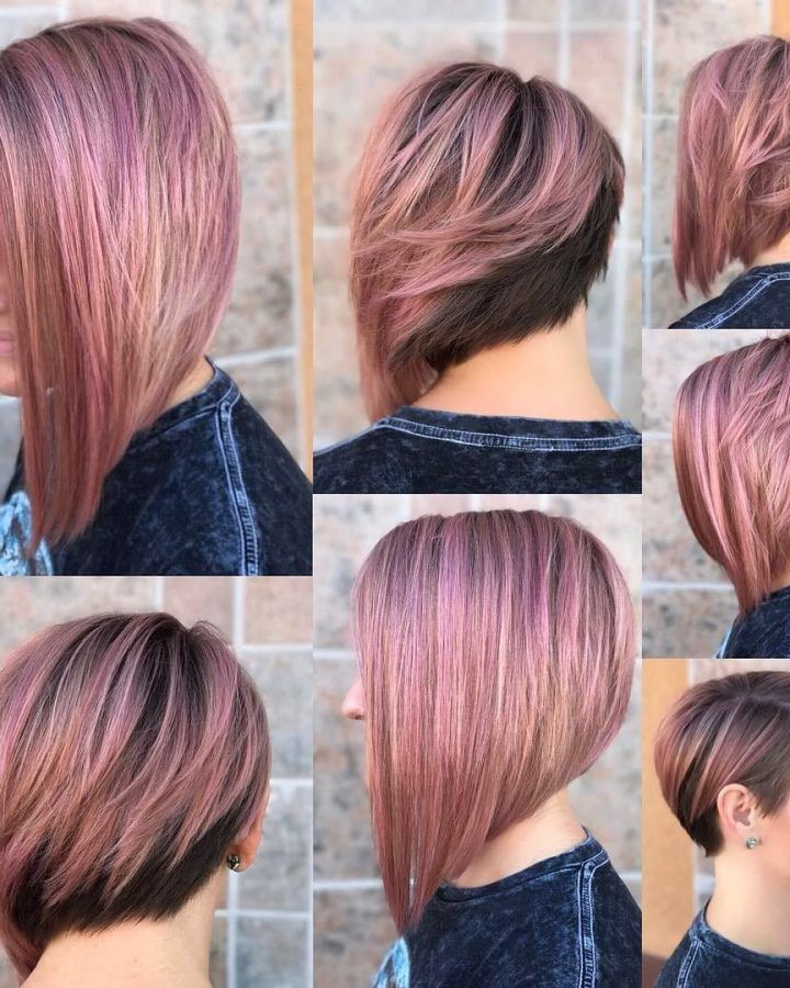 20 Collection of Pink Asymmetrical A-line Bob Hairstyles