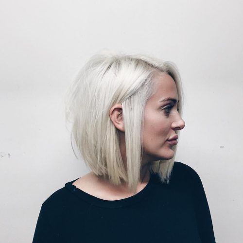 White Blunt Blonde Bob Hairstyles (Photo 11 of 20)