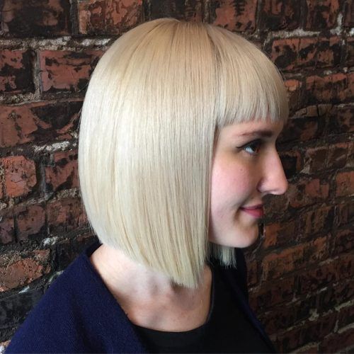 White Blunt Blonde Bob Hairstyles (Photo 16 of 20)