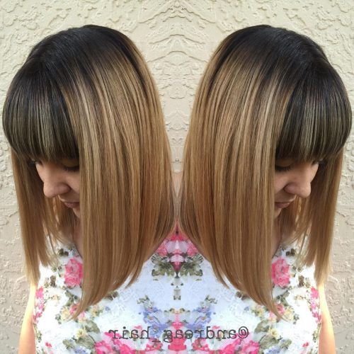 Elongated Feathered Bangs Hairstyles With Edgy Mob (Photo 5 of 20)
