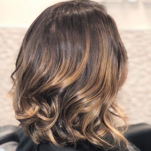 Lob Hairstyle With Warm Highlights (Photo 20 of 20)