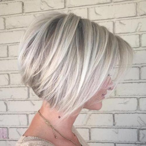 Ash Blonde Balayage For Short Stacked Bob Hairstyles (Photo 15 of 20)