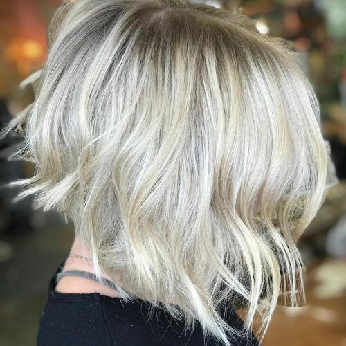 Blonde Lob Hairstyles With Disconnected Jagged Layers (Photo 10 of 20)