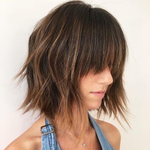 Disconnected Shaggy Brunette Bob Hairstyles (Photo 11 of 20)