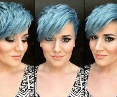 2024 Popular Funky Blue Pixie with Layered Bangs