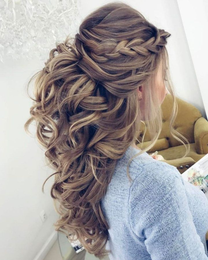 2024 Popular Curly Wedding Updos with a Bouffant