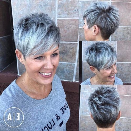 Silver And Brown Pixie Haircuts (Photo 13 of 15)