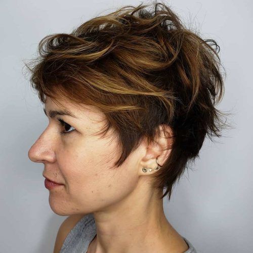 Long Curly Pixie Haircuts With Subtle Highlights (Photo 5 of 20)