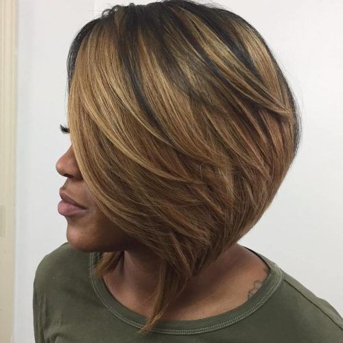 Feathered Golden Brown Bob Hairstyles (Photo 4 of 20)