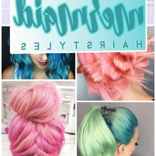 Cotton Candy Colors Blend Mermaid Braid Hairstyles (Photo 9 of 20)