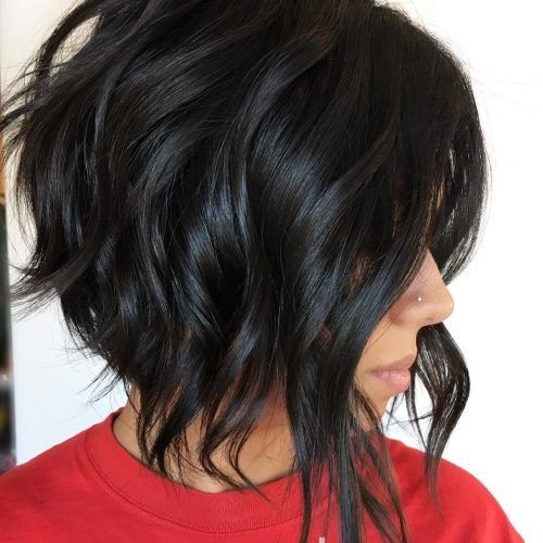 Edgy Brunette Bob Hairstyles With Glossy Waves (Photo 1 of 20)