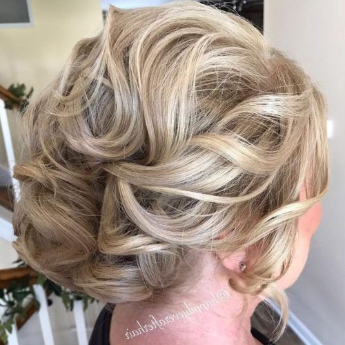 Curly Blonde Updo Hairstyles For Mother Of The Bride (Photo 5 of 20)