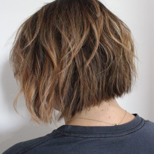 Tapered Shaggy Chocolate Brown Bob Hairstyles (Photo 19 of 20)
