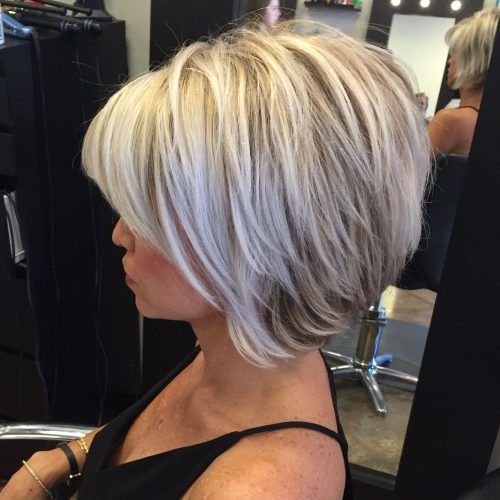 Short Ash Blonde Bob Hairstyles With Feathered Bangs (Photo 8 of 20)