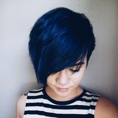 Short Hairstyles With Blue Highlights And Undercut (Photo 6 of 20)
