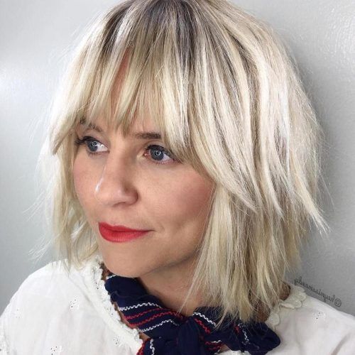 Shaggy Blonde Bob Hairstyles With Bangs (Photo 3 of 20)