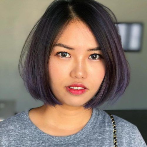 Purple-Tinted Off-Centered Bob Hairstyles (Photo 1 of 20)