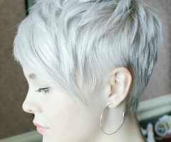 20 Best Collection of Choppy Blonde Pixie Hairstyles with Long Side Bangs