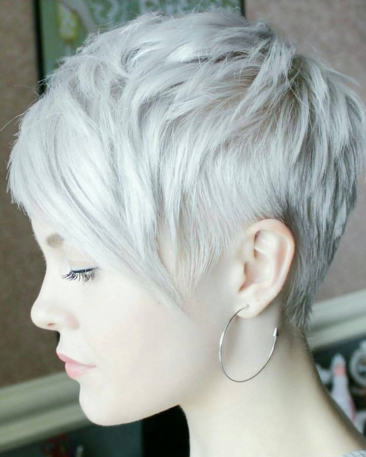 2024 Latest Cropped Gray Pixie Hairstyles with Swoopy Bangs