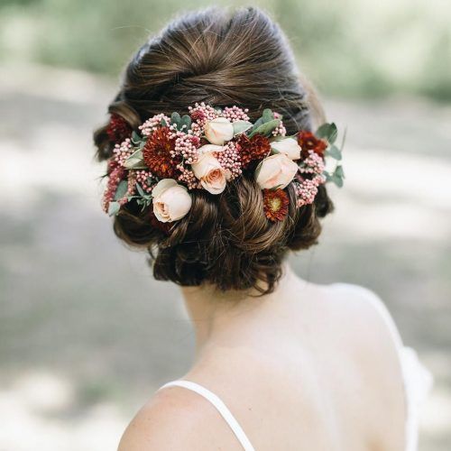 Floral Bun Updo Hairstyles (Photo 11 of 20)