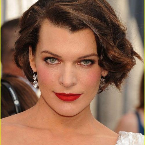 Milla Jovovich Curly Short Cropped Bob Hairstyles (Photo 2 of 15)