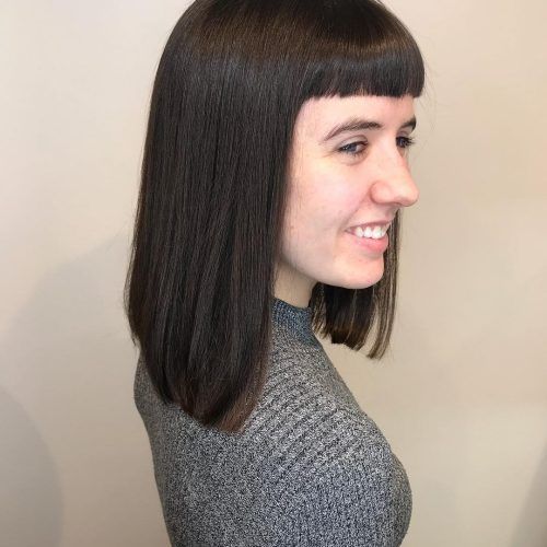 Medium Haircuts With Straight Bangs (Photo 6 of 20)