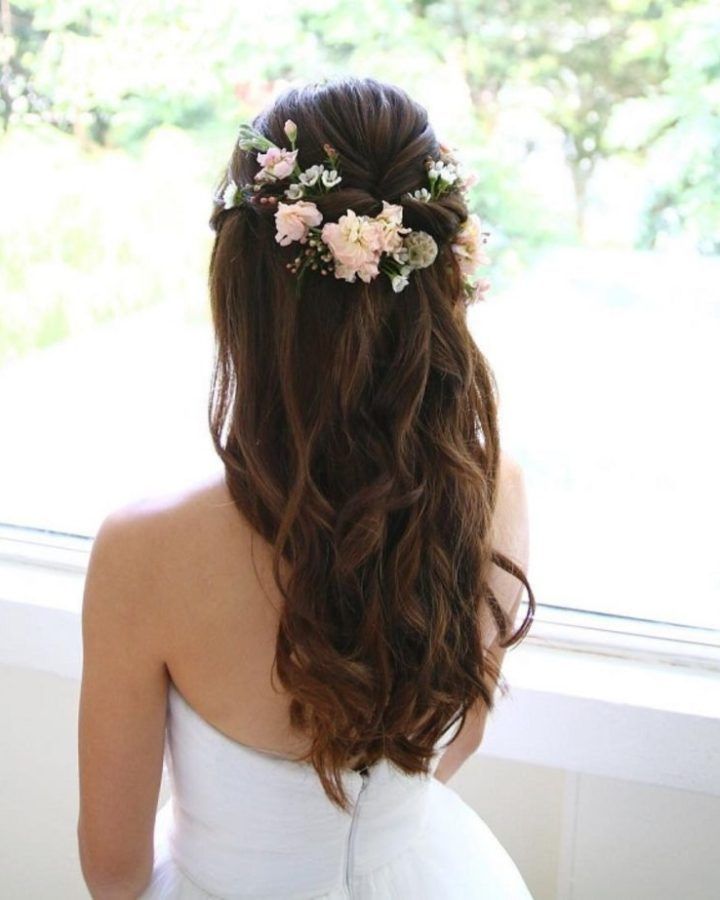 15 Best Collection of Wedding Hairstyles for Long Hair with Bangs