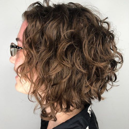 Scrunched Curly Brunette Bob Hairstyles (Photo 3 of 20)