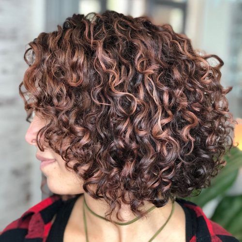Short Curly Caramel-Brown Bob Hairstyles (Photo 8 of 20)