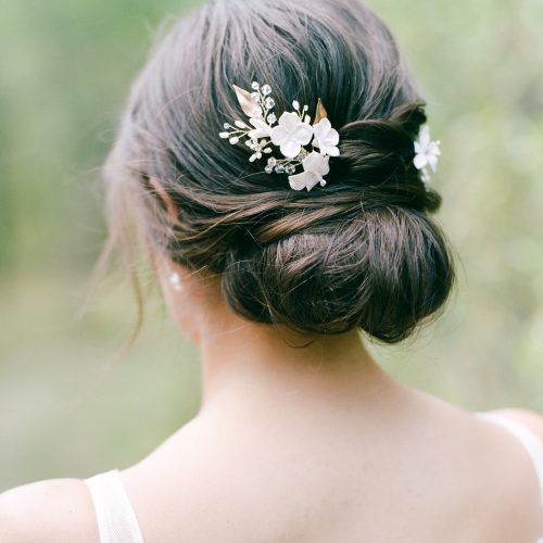 Floral Bun Updo Hairstyles (Photo 9 of 20)