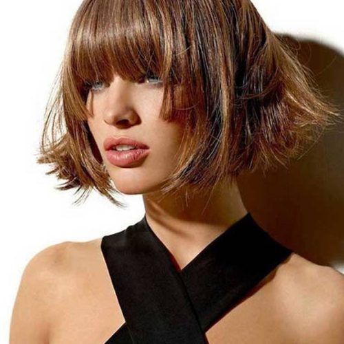 Cute Chopped Bob Hairstyles With Swoopy Bangs (Photo 16 of 20)