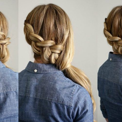 Side Pony Hairstyles With Fishbraids And Long Bangs (Photo 5 of 20)