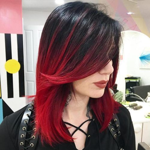 Red And Black Medium Hairstyles (Photo 2 of 20)