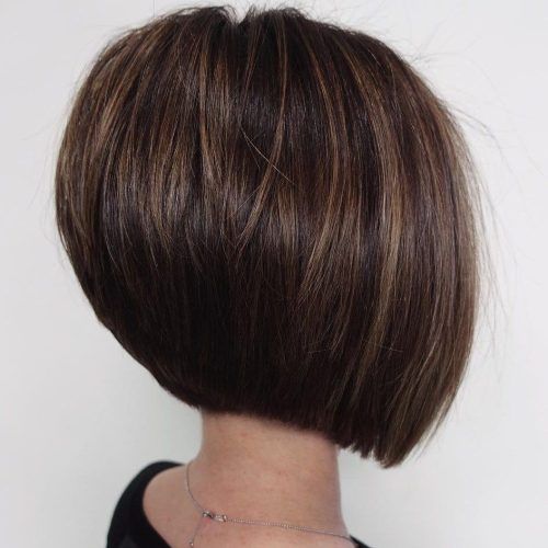 Inverted Brunette Bob Hairstyles With Feathered Highlights (Photo 15 of 20)