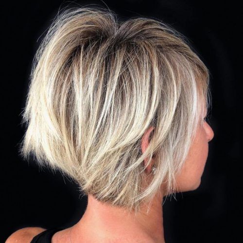 Stacked Blonde Balayage Pixie Hairstyles For Brunettes (Photo 8 of 20)