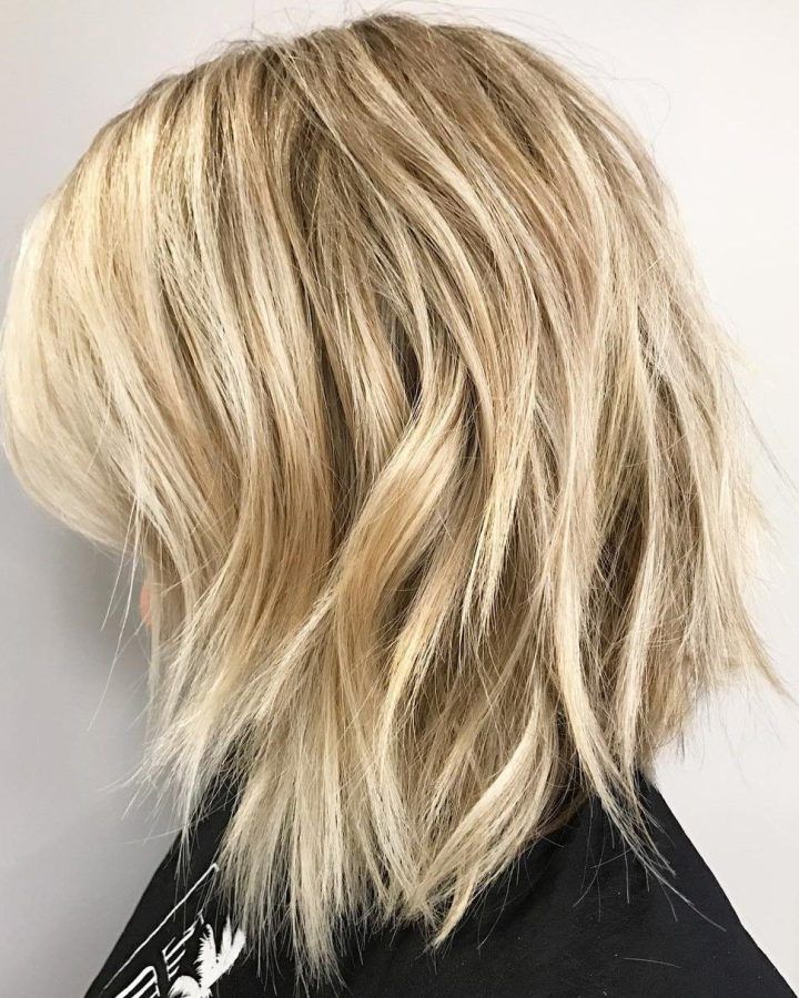 2024 Latest Blonde Lob Hairstyles with Disconnected Jagged Layers