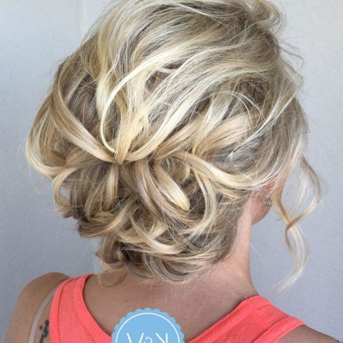 Pinned Back Tousled Waves Bridal Hairstyles (Photo 4 of 20)