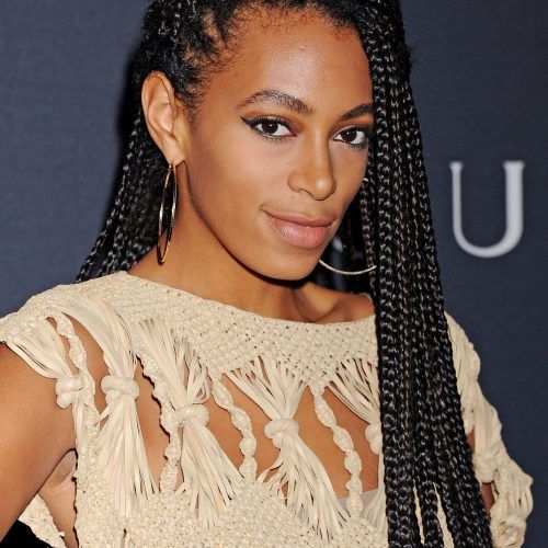 Side-Parted Loose Cornrows Braided Hairstyles (Photo 20 of 20)