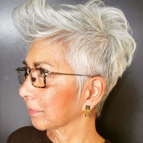 Tapered Gray Pixie Hairstyles With Textured Crown (Photo 8 of 20)