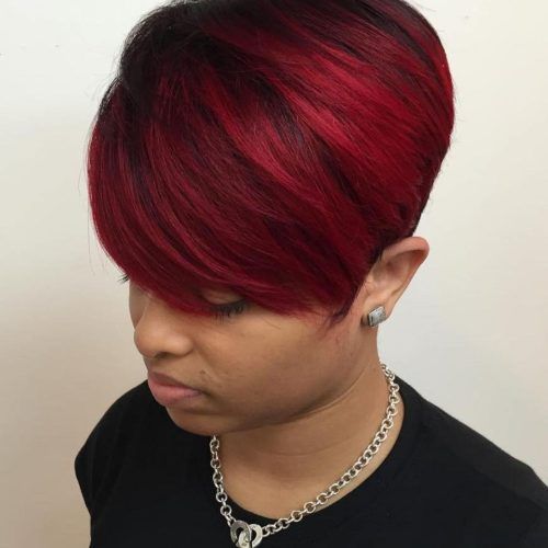 Vibrant Red Mohawk Updo Hairstyles (Photo 10 of 20)