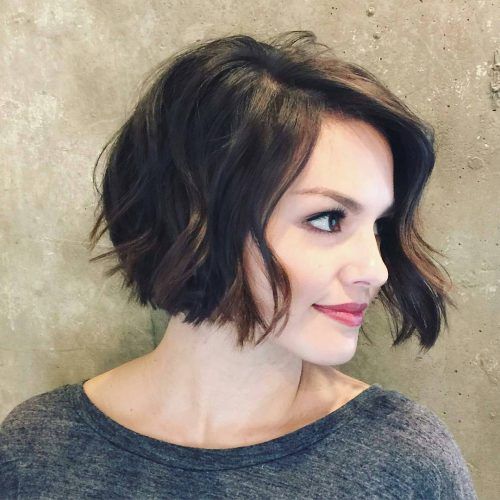 Loosely Waved Messy Brunette Bob Hairstyles (Photo 12 of 20)