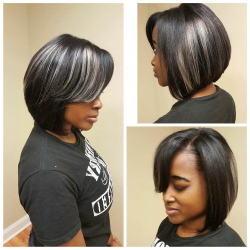 Side-Parted Asymmetrical Gray Bob Hairstyles (Photo 7 of 20)